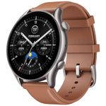 Amazfit GTR 4 New Smart Watch with 1.45” AMOLED Display, Bluetooth Calls, Zepp Aura, HR, Sleep, Stress, SpO2 Monitoring, 150+ Sports Modes, GPS, Music Control, Alexa Built-in (Brown Leather)