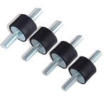 Rubber Isolator, 4pcs M8 Rubber Mounts with Double Screw Studs Shock Absorbers Anti Vibration Silentblock Car Boat Bobbins for Car Boat Bobbins