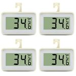 4PCS Digital Refrigerator Thermometer, Waterproof Freezer Room Thermometer,High Precision Fridge Alarm Thermometer with Hook for Kitchen Home,°C/°F Convertible