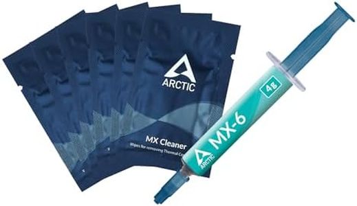 ARCTIC MX-6 (4 g, incl. 6 MX Cleaner) - Ultimate Performance Thermal Paste for CPU, consoles, graphics cards, laptops, very high thermal conductivity, long durability, non-conductive, CPU Thermal