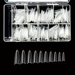 BeYou Clear Stiletto 500pcs Artificial Fake Nail Tips 10 Sizes 27512 for Nail Salons