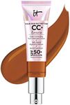 IT Cosmetics Your Skin But Better CC+ Cream Illumination, Rich Honey (W) - Color Correcting Cream, Full-Coverage Foundation, Hydrating Serum & SPF 50+ Sunscreen - Radiant Finish - 1.08 fl oz