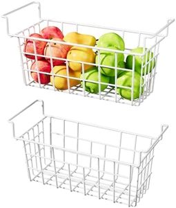 KIKIBRO Freezer Organizer Bins, Freezer Baskets for Chest Freezer, Deep Upright Freezer Storage Bins with Handles, 17.5 Inch, 2 Pack