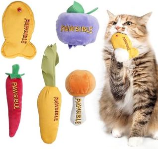Pawsible 5 Pack Catnip Toys for Indoor Cats, 100% Pure Organic Catnip Filled with No Cotton, Teething Kicker Chew Toys for Kittens & Cats (Food Shape)