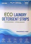 Proto Future Eco-Friendly Laundry Detergent Sheets - Biodegradable, Hypoallergenic, Zero Waste, Plastic-Free Eco-Strips - No Enzymes, Plant-Based Formula (Fragrance Free, 60 Loads)