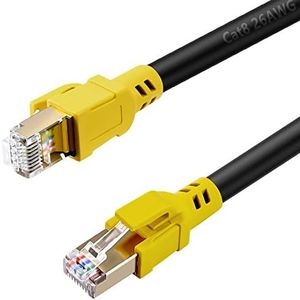 Nanxudyj Cat 8 Ethernet Cable 50ft/15m,26AWG Lastest 40Gbps 2000Mhz SFTP Patch Cord, Heavy Duty High Speed Cat8 LAN Network RJ45 Cable- in Wall,Outdoor,Weatherproof Rated for Router, Modem, Gaming