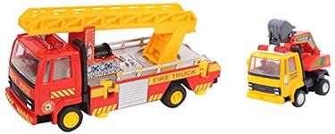 Centy Toys Fire Ladder Truck, Yellow Pull Back Excavator, Kid