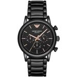 Emporio Armani Watch for Men, Quartz Chronograph Movement, 43 mm Black Ceramic Case with a Ceramic Strap, AR1509