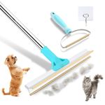 Carpet Rake for Pet Hair Removal, Adjustable Long Handle Lint Remover with Innovative Metal Edge, Dog&Cat Hair Remover, Reusable Fur & Carpet Scraper for Carpet, Rug, Mat, Couch, Furniture