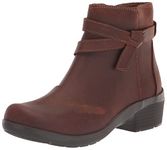 Clarks Women's Angie Spice Ankle Boot, Dark Tan Leather, 11 Wide