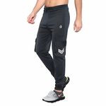 BLUE STAR SHARK Men's Premium Lycra Stretchable Regular Fit Cargo Stylish Joggers Track Pant Lower | Smooth Soft Feel, with Pockets | Logo on Front D-Grey