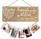 Best Friends Wooden Hanging Photo Display Holder Friendship Gifts Picture Frame Graduation Birthday Gifts For Friends Brag Board Picture Frames Collage Wall Decor (Light Colour)