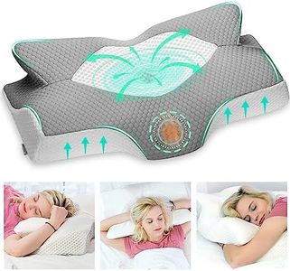 Elviros Almohada Cervical de Espuma Viscoelastica con Memoria, Almohada Ortopedica para Soporte de Cuello, Almohadas Ergonomico para Dormir de Lado y Boca Arriba