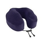 Cabeau Evolution Classic Neck Support Pillow - Neck Pillow for Traveling - Memory Foam Airplane Pillow with 360-Degree Comfort - Head & Chin Support Pillows for Sleeping Upright - (Navy)