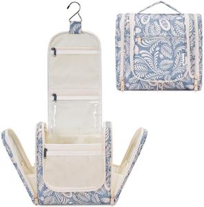 Narwey Neceser de Viaje para Hombres y Mujeres, Kit de Viaje Dopp, Bolsa de Afeitar para Accesorios de artículos de tocador (Hoja Azul)