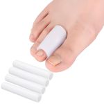 Hoogoo Gel Toe Sleeves 4 Pack, Toe Tubes Protectors Pads for Middle Toe, Relief Pain From Corns, Blisters, Calluses, Sore, Bent, Stubbed Hammer Toes