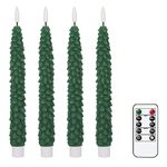 Eldnacele Christmas Tree Led Candles with Remote, Battery Operated Flameless Taper Candles Flickering for Christmas Decorations New Year Celebration