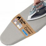 GORILLA GRIP Reflective Silicone Ironing Board Cover, Resist Scorching and Staining, 15x54 Inch, Hook and Loop Fastener Straps, Pads Fit Large and Standard Boards, Elastic Edge, Thick Padding, Silver