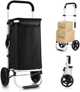 Waterproof Shopping Cart Trolley Foldable Aluminium Grocery Bag Black 45L