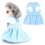 Ranphy Angel Wings Puppy Dresses for Small Dogs Girls Pet Clothes with D-ring Doggy Apparel Comfortable Summer Shirt Skirt Chihuahua Yorkie Cats Outfits, Blue, S