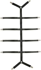 Auivguiv Bed Sheet Straps Adjustable Crisscross Sheet Clips Suspenders to Keep Your Bed Tidy (Black)