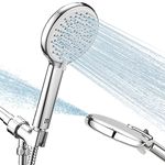 High Pressure Handheld Shower Head VMASSTONE 4-Setting Shower Head Kit - Jet Water Mode - with 59" Stainless Hose and Adjustable Mount Excellent Replacement for Bath Showerhead (HM-001 Chrome)