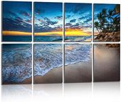 Olanglab Acoustic Panels, 8 Pack 48''x32'' Acoustical Soundproof Wall Panels,Decorative Sound proofing,Double-sided adhesive tape included,Studio Acoustic Treatment, beach sunrise