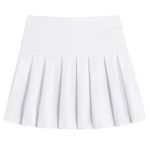 Arshiner Tennis Skirts for Girls High Waisted Active Golf Skort with Shorts Elastic Performance Skorts Kids Athletic Wear (White, 6-7 Years)