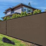 TANG Privacy Fence Screen Brown 6' x 25' for Patio Garden Heavy Duty Residential Windscreen Fence Privacy Blockage for Backyard School Commercial Netting Fence Permeable 3 Years Warranty