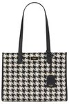 kate spade new york Women's Manhattan Houndstooth Tweed Large Market Tote Bag, Black Multi, L