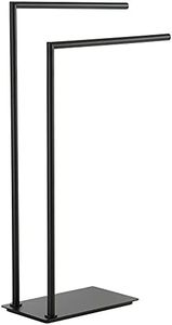 LANGPAI Stand Towel Rack for Bathroom Free Standing Double Towel Holders on Floor Bath Towel Holder Brass Matte Black