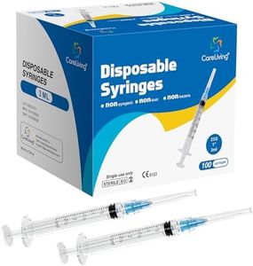 CareLiving 100 Pack 3ml Syringes 23G, 1.0 inch Needle Luer Lock Syringe Individually Packaged (3ml, 100)