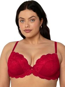 Smart & Sexy Women's Signature Lace Push-up Bra, No No Red, 14B