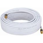 Cables Direct Online 50ft White Quad Shield RG6 Coaxial Cable, F Pin and BNC Extension Wire for Satellite Dish, Cable TV, Antenna - Digital HD 3GHz Coax Cord with Weatherproof Connectors