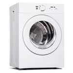 Euhomy Compact Dryer 1.8 cu. ft. Portable Clothes Dryers with Exhaust Duct with Stainless Steel Liner Four Function Small Dryer Machine, Suitable for Apartments, Dorm, RVs, White