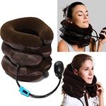 IDEALIMPACT Neck and Shoulder Relaxe 3 Layer Massager Head Rest Travel Cervical Traction Device for Pain Relief and Cervical Spine Chiropractic Pillow Neck Stretcher