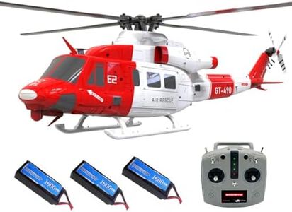 MechPuConToy GPS RC Helicopters for Adults, E2 UH-1Y 1/35 Scale 2.4G 6CH Remote Control Simulation 3D Stunt Helicopter Model with Lidar Positioning, Military RC Aircraft Outdoor