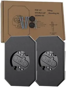 8141DBL Mounting Blocks for Exterior Lights，Tow Black Siding Mounting Block with Built-in Electrical Box,Siding Mounting Plate for 1/2 Inch Lap Double and 4 Inch Siding