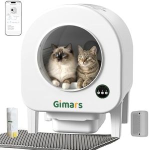 Gimars XXL 90L Anti-Pinch Self-Cleaning Cat Litter Box with App Control, Automatic Cat Litter Box with Mat, Trash Bags & Step, Triple Sensors & Odor Control for Kittens, Senior Cats & Multi-Cat Homes