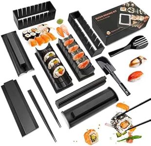 MLRYH Sushi Making Kit Sushi Maker Set for Beginners Plastic Premium Set Sushi Tool Set Sushi Rice Roll Mold Shapes, DIY Sushi Prefect Home Sushi Tool (12 PCs)