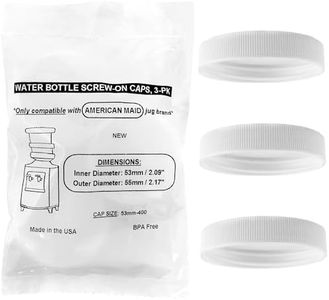 SANITRO Threaded/Screw-On Caps for 3 and 5 Gallon Water Bottle Jugs (3 pk) (53mm, White)