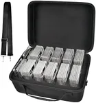 Graded Card Storage Box Compatible with 66+ BGS PSA FGS Graded Sports Trading Cards, Slab Card Case Holder Organizer for Baseball/MTG with 34 Custom Impact Absorbing Foam Slots - Black (Bag Only)