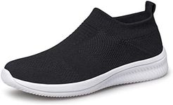 Raoendis Mens Walking Tennis Gym Athletic Shoes Fashion Sneakers Casual Ligthweight Workout Sports Shoes Comfortable Breathable Slip on Shoes for Jogging Black Size 10