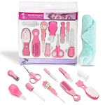 Majestique Luxury Portable Baby Grooming Kit - 11 Piece Nursery Healthcare & Baby Grooming Kit for New Born Baby - Perfect for Manicure & Pedicure Accessories (Pink)