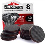 FURNITURE PADS X-PROTECTOR - NON SLIP PADS - PREMIUM 8 pcs 50mm - Floor Protectors - Rubber Feet for Furniture Feet – Ideal Floor Protector Pads for Keep in Place Furniture. STOP YOUR FURNITURE!