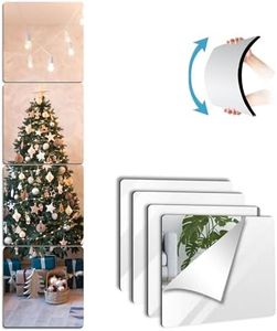 BQRIS Unbreakable Full Length Wall Mirror,The Door Mirror,4Pack 10''x10'',Acrylic Mirror Kids,Shatterproof Plexiglass Long Mirrors for Bedroom Closet,Children Non Glass Stick on Mirror