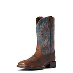 Ariat Mens Layton Western Boot Weathered Chestnut/Rail Blue 12