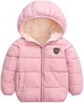 Happy Cherry Girls Boys Down Jackets Baby Coats Outerwear Jackets Little Kids Thick Cozy Zip Up Outwear Fleece Windproof Lined Clothes Pink