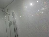 6 White Sparkle Diamond Effect PVC Bathroom Cladding Shower Wall Panels