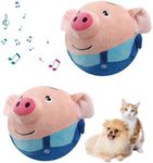 Interactive Dog Toys, 2Pack Active Moving Pet Plush Toy Talking Moving Dog Ball Toy Washable Cartoon Pig Plush Sound Electronic Herding Ball for Dogs Shake Bounce Boredom Toys for Dog, Cats (Red)